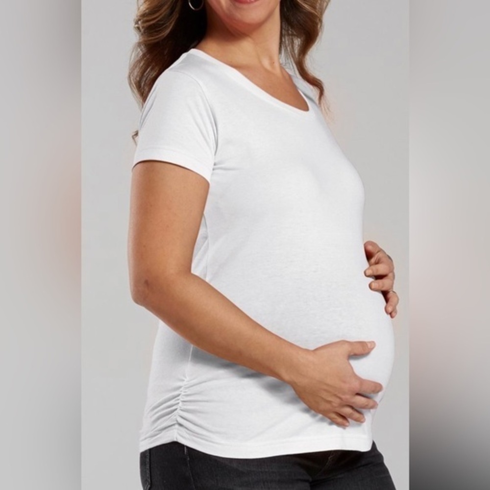 LAT Maternity Fine Jersey Tee - Small - 2XL - (Pink, Heather Grey, White)